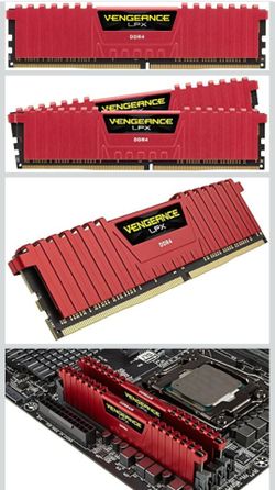 Corsair Vengeance LPX 16GB (2x8GB) DDR4 DRAM 2400MHz C16 Desktop Memory - Red
