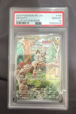 Meowth 106/094 Me02: Phantasmal Flames Holo PSA 10