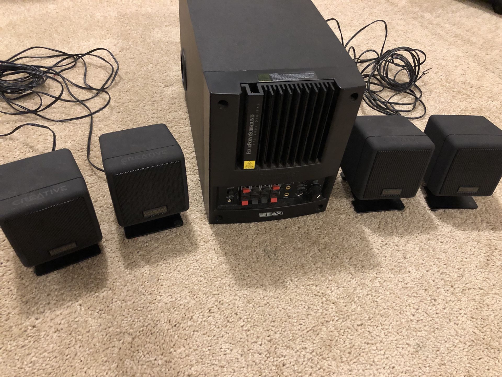 Cambridge SoundWorks 4.1 Four Point Surround multimedia PC speaker system, with subwoofer.