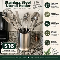 Stainless Steel Kitchen Utensil Holder