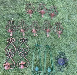 Vintage metal candle sticks lot