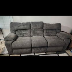 Electric Reclining couch and loveseat and coffee table