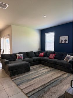 Charcoal Grey Sectional Sofa with Chaise