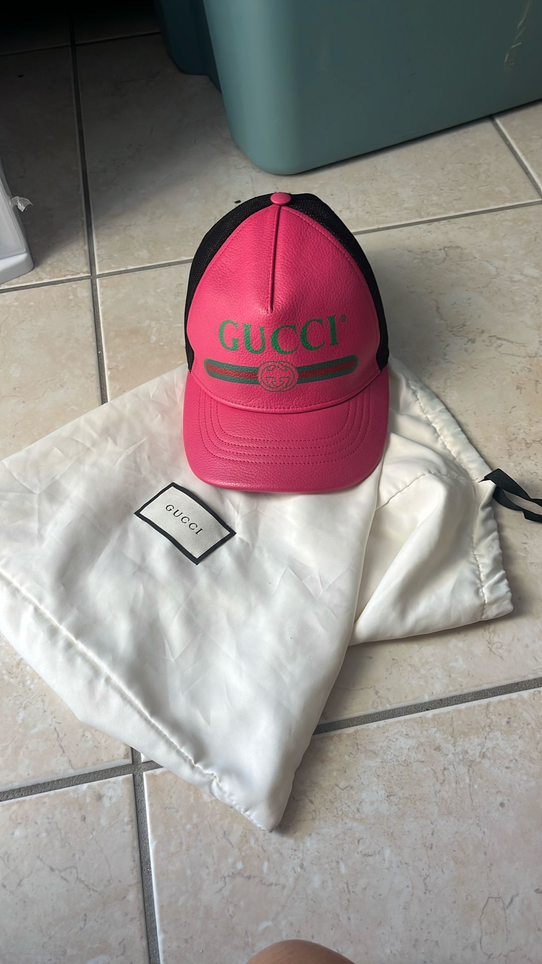 Authentic Gucci Leather Hat Small Unisex