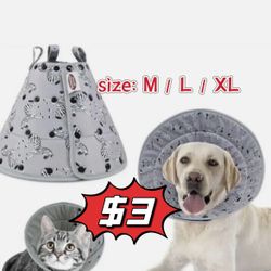 ❤️$3❤️ Poochies Sprouts Dog and Cat Soft Cone Surgery Recovery Collar Zebras Adjustable size：M/ L/ XL  Pick-up is available in LA > Los Angeles 90032,