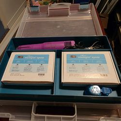 Stamps, ink, craft box accessories