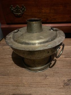 Antique Mongolian brass hot pot