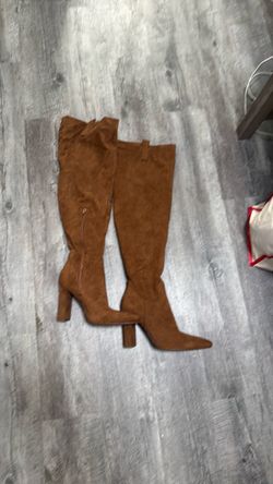 Brown knee high boots