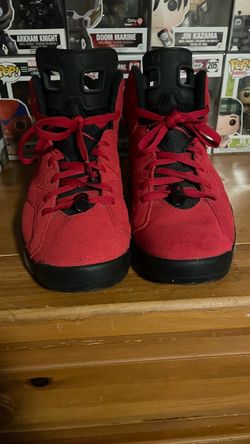 Air Jordan 6 Red Suede High-Top Sneakers