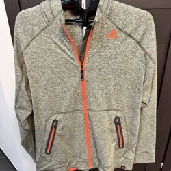 Adidas Epic Hoodie Men’s Gray / Infrared Full Zip Hoodie New - No Tags 