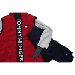 TOMMY HILFIGER 3pc Puffer VEST Set Toddler Boys 3T NEW