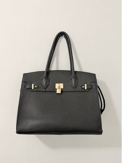 Tote black leather handbag women’s like new