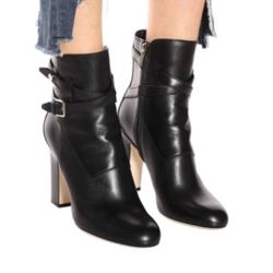 Jimmy Choo Mitchell 100 Leather Ankle Boot, Black, 38.5
