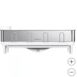 simplehuman Kitchen Dish Drying Rack, Fingerprint-Proof Stainless Steel Frame,