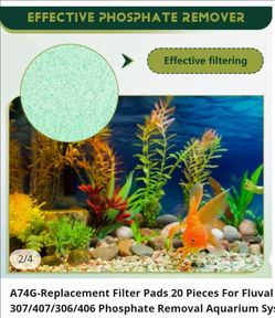 20pk Phosphate Remover Filter Pads for Fluval 306/307/406/407
