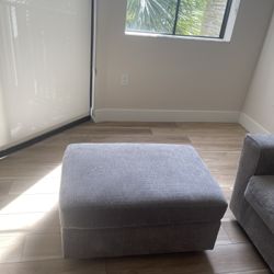 Modern Gray Sofa + Ottoman for Sale – Excellent Condition