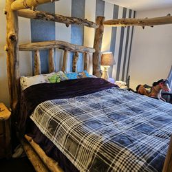 Queen Canopy Log Bedroom Set