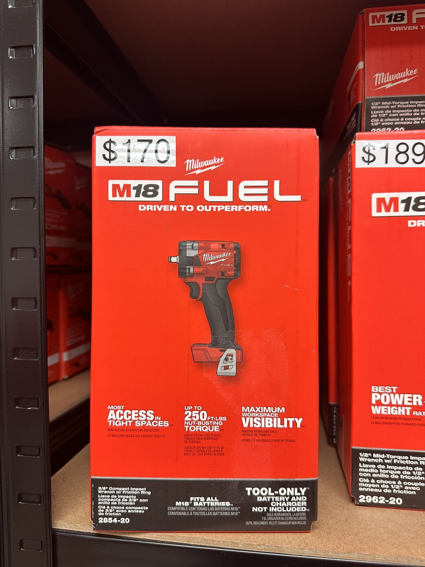 Milwaukee M18 FUEL GEN-3 18V Lithium-Ion Brushless Cordless 3/8 in. Compact Impact Wrench with Friction Ring (Tool-Only)
