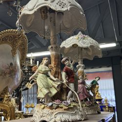 Pair of CHIERHOLZ Circa 1950 Porcelain Table Lamps 