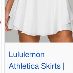 White Athletic Lululemon Skirt