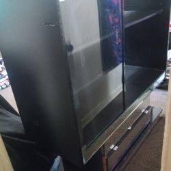 Glass Entertainment Center With Glass Doors And Glass Drawers $30.00