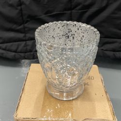 Set Of 8 Crushed Glass Candle Holder 
