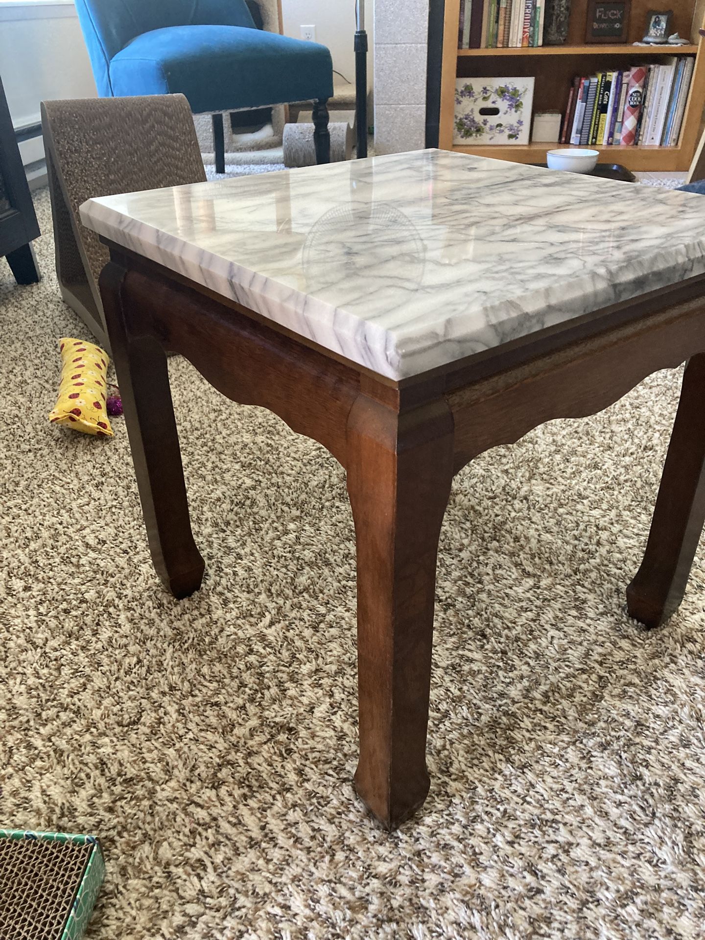 Vintage Marble Top Side Table