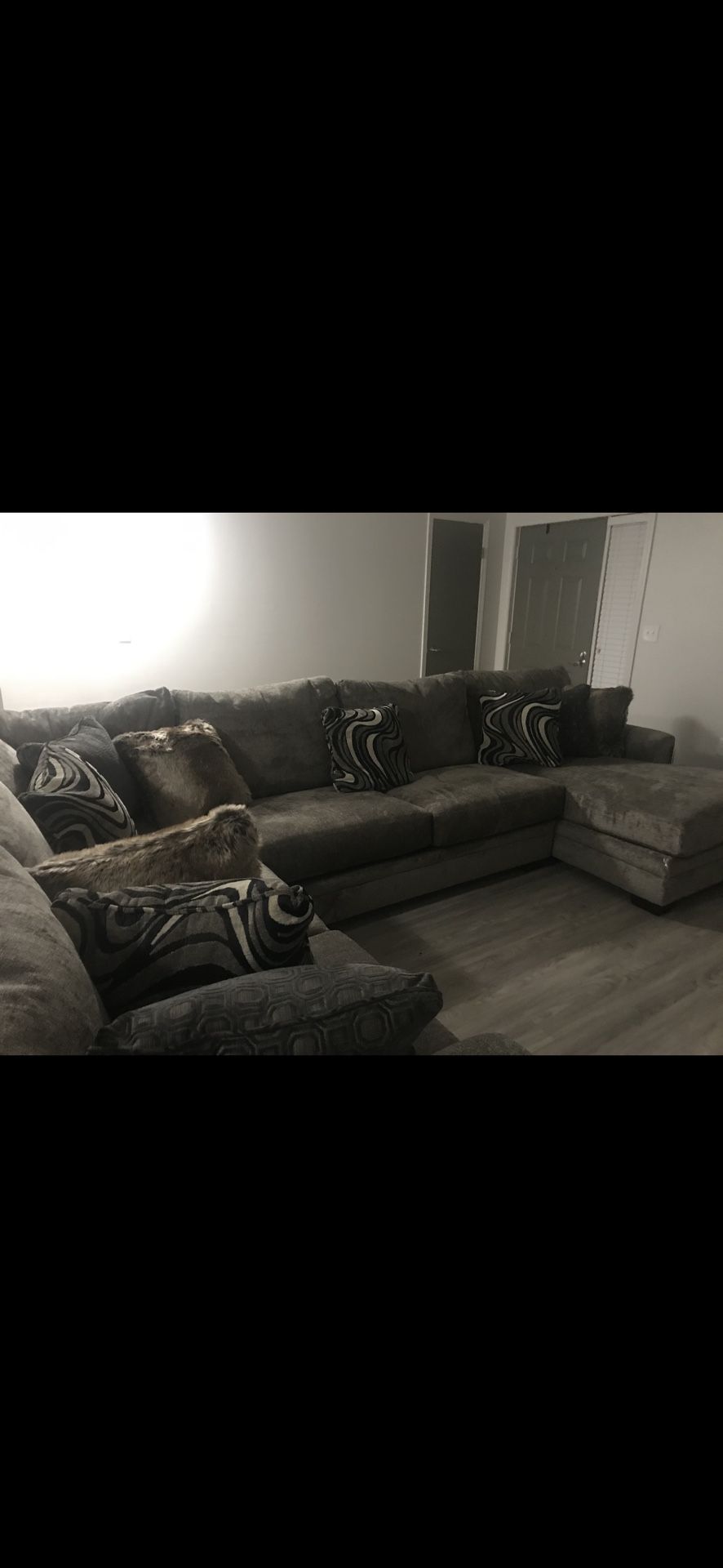 3 Piece Gray Sectional Couch