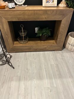 Wood Console Table with Open Shelf