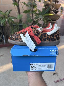 adidas Samba OG Preloved Red Leopard — Women's 6.5 (New)