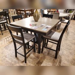 Beautiful 5 Piece Counter Height Dining Table Set 