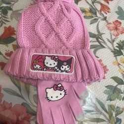 Hello Kitty, Beanie And Gloves