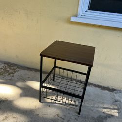 Compact 20-Inch Industrial End Table with Storage  