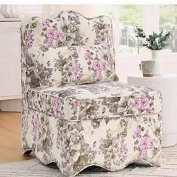$125 for 2 Floral Accent Chair Comfy with Pillow, Armless Accent Chair for Bedroom, NO TABLE