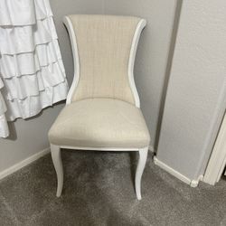 White chair, Bench And End Tables