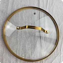 Glass Lid w/gold Handle 10”