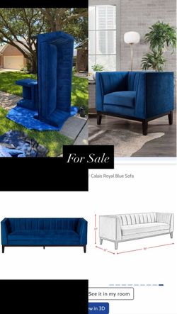 Calais Royal Blue Sofa