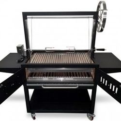 New Outdoor Argentine Santa Maria Charcoal Wood BBQ Grill Spit Roaster Parrilla