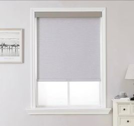 01 100% Blackout Roller Shades (Pro), 34.5" W x 75" H, Light Grey
Free-Stop Cordless Blinds for Windows, UV Protection, Natural Woven Blinds for Home