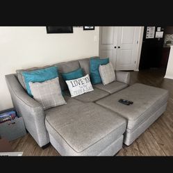 Recliner Couch And Ottoman 