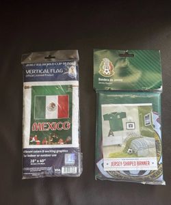 FIFA Mexico Flag - 2018 World Cup Russia - Vertical 28" x 40" & Jersey Banner.