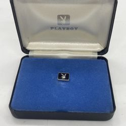 Vintage Playboy Play Boy Bunny Vintage Black and Silver Brooch