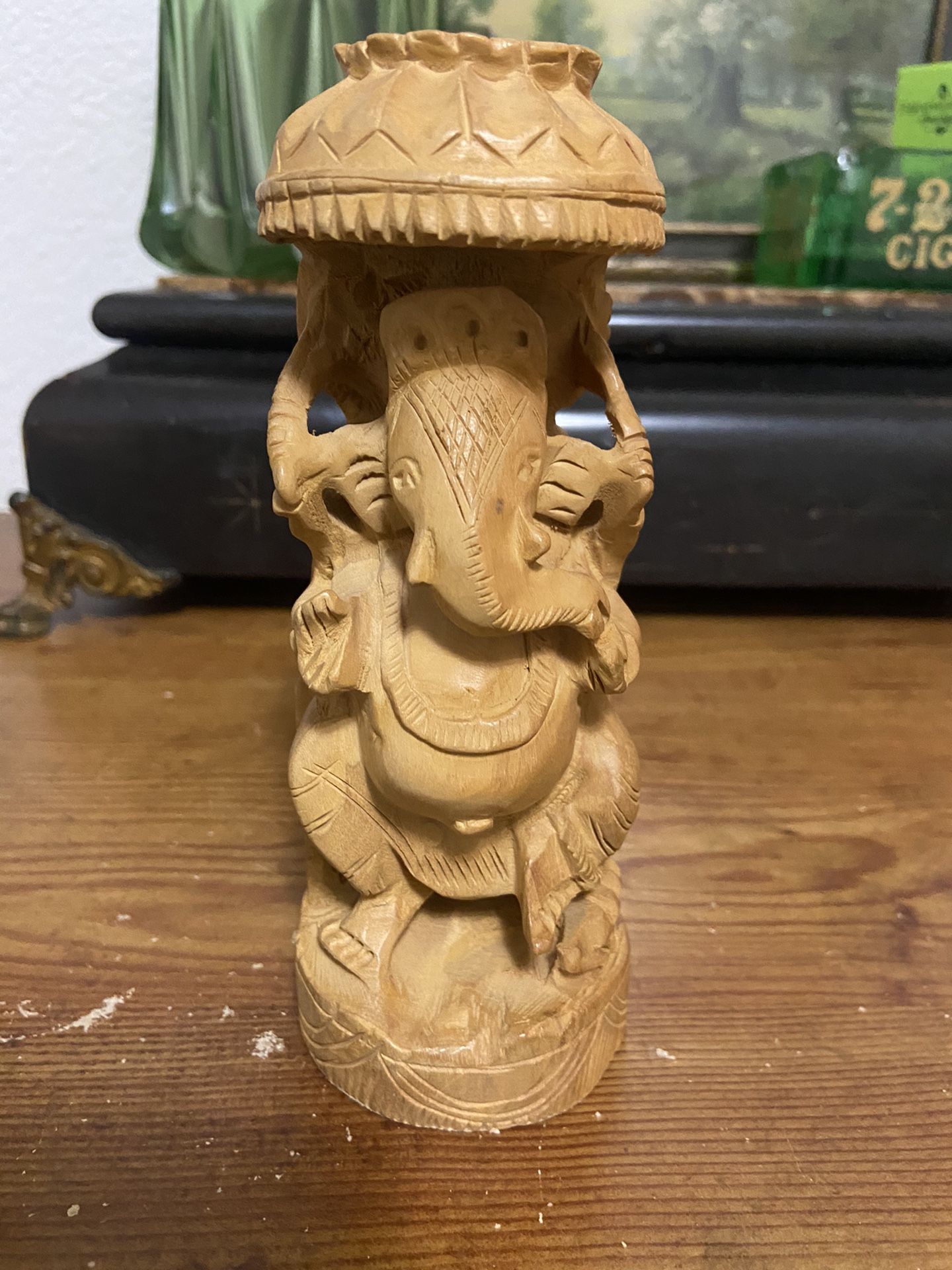 Vintage Ganesha Ganesh Ganpati Hand Carved Wood