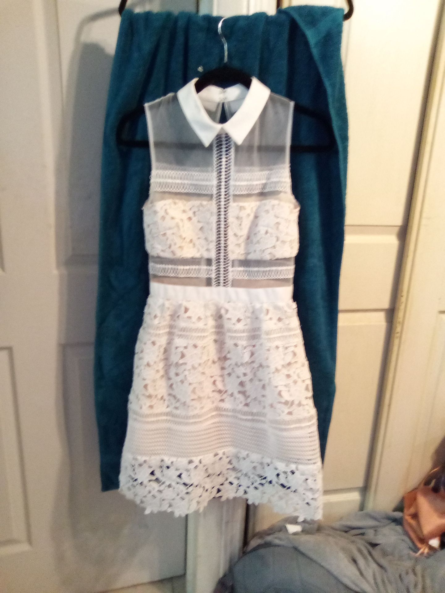 Self-Portrait White Lace Pompom Party Dress