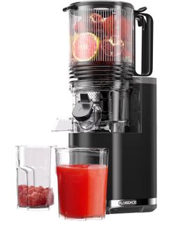 Cold Press Juicer, 6.5" Extra Large Feed Chute Juicer Machines, 350W Slow Masticating Juicer Machines with High Juice Yield for Whole Vegetables & Fru
