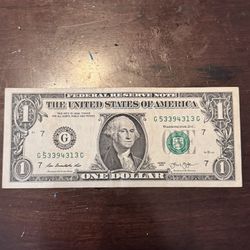 1 Dollar Bill From 2013