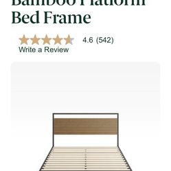 Zinus Bamboo Steel Bed Frame