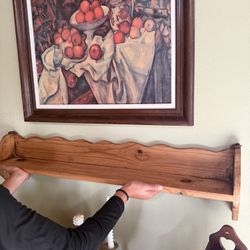 Vintage Wood Wall Shelf Country Granny Core Farmhouse 39" 
