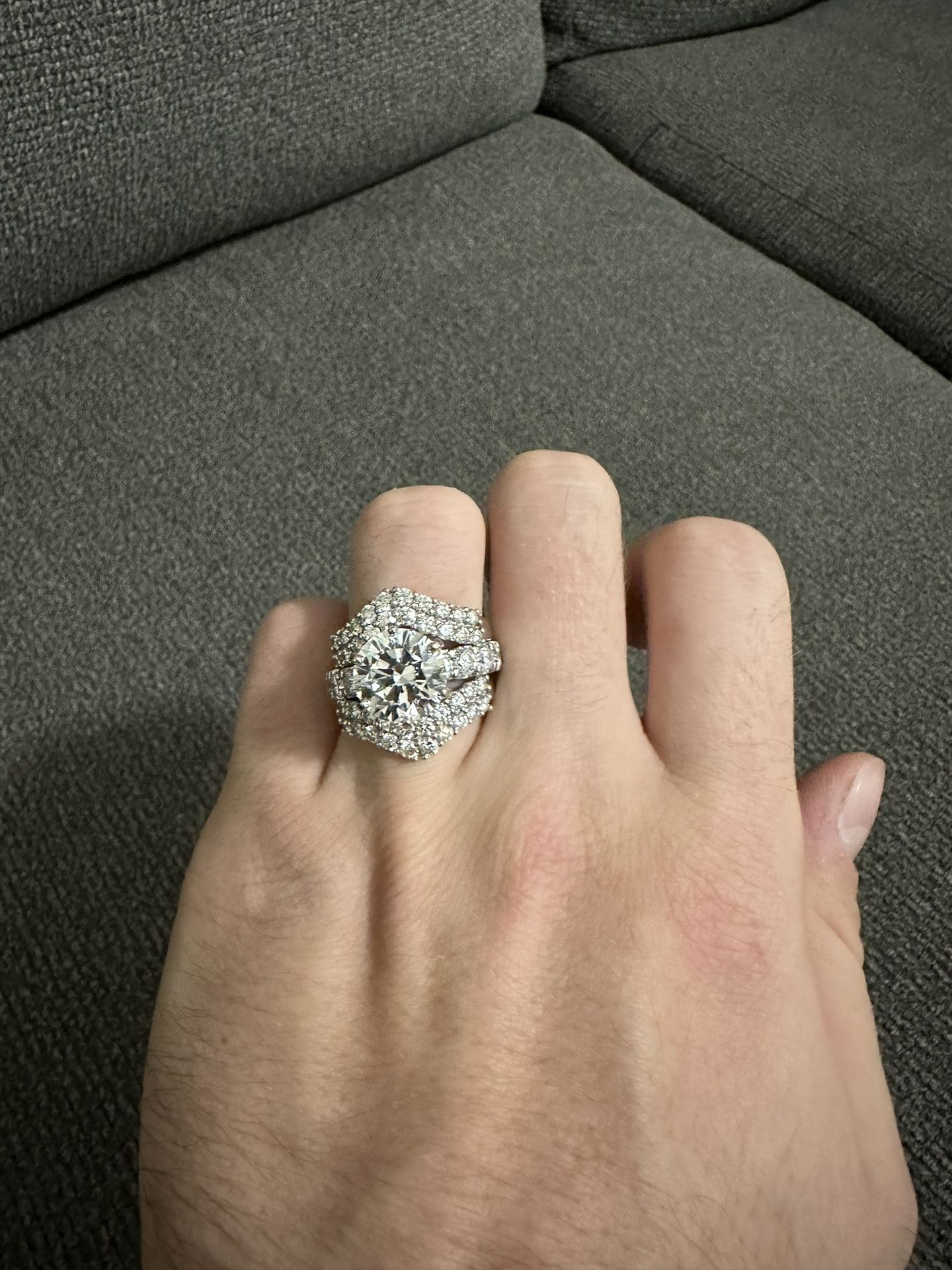 14k white gold jared 5 carat lab grown VS diamond ring!