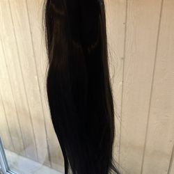 Bellami (human hair) ponytail wrap, 160g 20in  Color : off black